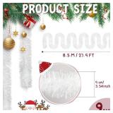 Hotop 252 ft Christmas Garland for Christmas Decorations Non Lit Soft Green Garland for Outdoor or Indoor Use Artificial Plastic Greenery Holiday Garden Wedding Party Decoration (White)