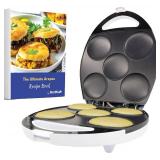 Electric Arepa Maker and Mini Pancake Maker by StarBlue with FREE Arepa Recipes eBook - Quick and making 5 Venezuela and Colombia styles Arepas in 6 minutes AC 120V 60Hz 1200W