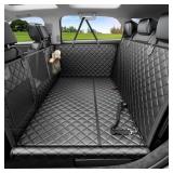 REEVAA Dog Car Seat Cover for Back Seat, Hard Bottom Dog Hammock, Pet Bed Extender for 2-4 Large/Medium Dogs, Waterproof Seat Protector, Universal L Size Fits for SUV Medium Truck, Black