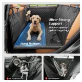 REEVAA Dog Car Seat Cover for Back Seat, Hard Bottom Dog Hammock, Pet Bed Extender for 2-4 Large/Medium Dogs, Waterproof Seat Protector, Universal L Size Fits for SUV Medium Truck, Black