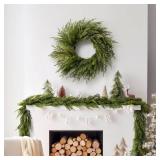 Somikis 2-Pack 6FT Christmas Garland Real Touch Norfolk Pine & Cedar Garland, Artificial Realistic Greenery Garland for Mantle Table Stair Railing Indoor Outdoor Christmas Decorations