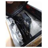 TUTOTAK Small Narrow LED End Table with Charging Station, Side Table Outlets, Nightstand with 2 Cloth Drawers, Set of 2, Couch Table, for Living Room, Bedroom, Bedside, Brown TB01BB056