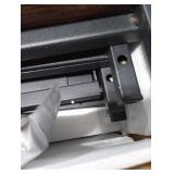 TUTOTAK Small Narrow LED End Table with Charging Station, Side Table Outlets, Nightstand with 2 Cloth Drawers, Set of 2, Couch Table, for Living Room, Bedroom, Bedside, Brown TB01BB056