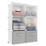 Stackable Closet Organizers and Storage 6 Cube Storage Organizer Closet Organizer for Bathroom Closet Storage for Wardrobe