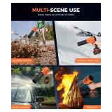 SNJORT Leaf Blower Cordless with Battery and Charger,980,000 RPM,Extended Nozzle,Lightweight Handheld Design,Blower for Patio, Lawn, Yard, Deck Cleaning Reddish Orange