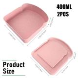 NADUSEP Sandwich Containers, 2 Pcs Sandwich Box Food Storage Toast Shape Holder Plastic for Lunch, Sandwich Keeper for Adults Prep Microwave (White Grey)