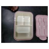 Pink Bento Lunch Box with Utensils