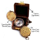 Trust in The Lord-Proverbs 3: 5-6 Quote Engraved Compass with Wooden Box, Greeting Card Included-Viking compass-Gift Compass-Christian, 2025 Graduation Day Gifts-Baptism Gifts for Women Mens Boy Girls