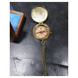 Trust in The Lord-Proverbs 3: 5-6 Quote Engraved Compass with Wooden Box, Greeting Card Included-Viking compass-Gift Compass-Christian, 2025 Graduation Day Gifts-Baptism Gifts for Women Mens Boy Girls