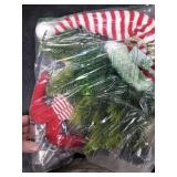 Sggvecsy Christmas Wreath Gnome Wreath with Lights Santa Gnome Christmas Hanging Sign Front Door Decoration Artificial Pine Spruce Wreath Swedish Tomte Wall Decor for Indoor Outdoor Home Xmas Porch