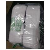 COMON HOME White Pinch Pleated Curtains 102 Inches Long for Living Room Bedroom Light Filtering Pinch Pleat Linen Curtain Neutral Boho Farmhouse Snow White Pleated Drapes with Hooks Rings Clips Set