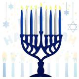 Bokon Electric Hanukkah Menorah Wooden Menorah Candleholder with 9 Branch LED Chanukah Candle Battery Powered Flameless Chanukah Candles Light up for Hanukkah