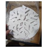 Lallisa 12 Snowflake Frozen Cake Stand White 3D Snowflake PVC Cake Decorations with Engraved Snow Themed Holder Winter Dessert Stand Centerpieces for Winter Birthday Christmas Frozen Party Supplies