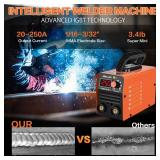 Super Mini Stick Welder Machine,110V 250A ARC Portable MMA Welding Machine for Beginners,Welding Machine with Welding Rod Tools,IGBT Inverter Welder,Hot Start Arc Force Anti-stick (Orange)