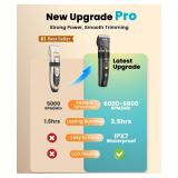 oneisall Dog Clippers Low Noise, Pro Dog Grooming Clippers Kit with Rechargeable Cordless Shaver Trimmer for Dogs Cats, IPX7 Waterproof Pet Clippers Grooming at Home