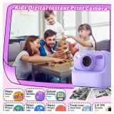 Kids Instant Digital Cameras for Boys and Girls, 1080P HD Dual-Lens Selfie Digital Camera with Print Paper & 32G Card, Christmas Birthday Gifts Toys for Toddler and Teenagers Age 3-16 Years Old