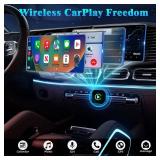 Wireless CarPlay Adapter, 2026 Upgraded Wired to Wireless for Apple CarPlay & Android Auto, Mini USB Design Car Play Adapter with Type-C Extension, Plug and Play, Stable Connection & No Latency