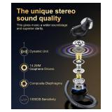 Wireless Earbuds, Bluetooth 5.4 Headphones Sport, Over Ear Buds With ENC Noise Cancelling Mic, 48H, Wireless Earphone With Earhooks, Stereo Deep Bass, IP7 Waterproof ear bud for Workout Running, Black