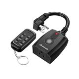 DEWENWILS Outdoor Dimmer for String Lights with Remote Waterproof Plug-in Dimmer, 100FT Range, 150W Dimmable LED/300W Tungsten Bulbs, Dimmer Switch for Dimmable String Lights