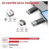 Vansuny 64GB Type C Flash Drive 2 in 1 OTG USB 3.0 + USB C Memory Stick with Keychain Dual Type C Thumb Drive Photo Stick Jump Drive for Android Smartphones, Computers, MacBook, Tablets, PC