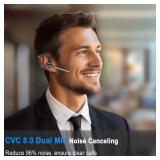 Conambo 2025 Upgraded K18 Bluetooth Headset V5.1 Wireless Headset with Dual Mic Noise Canceling& Mute, 16Hrs Talk time Single Ear Bluetooth Earpiece for iPhone Android Cell Phone Trucker Office Work