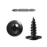 (400 Pcs)#8 1/2 Black Truss Head Wood Screws Quick Metal Self Tapping Zinc Oxide