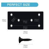 HOUYITOU 6PCS 3.11 x 1.57 inch Black Flat Mending Plate, Metal Bracket with Holes, Straight Steel Brace Fixing Joining Plate for Wood with 36PCS Screws