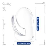 Queekay 30 Pieces Clear Adhesive Wall Hooks for Hanging, Transparent Reusable Seamless Hooks Small Acrylic Sticky Hangers with Non Marking Sticker for Kitchen Bathroom Bedroom Office