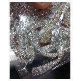 2 Yards Rhinestone Trim Silver Ribbon Silver Crystal Close Crystal Claw Chain Rhinestone Cup Diamond Chain Trimming Clear Trim for Craft Jewelry Wedding Bouquet DIY Decoration