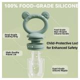 4 Pack Stylish Anti-Drop Baby Fruit Feeder & Breastmilk Popsicle Molds for Teething with Lids, The Perfect Food Feeder, Teether Pacifier, Easy-to-Clean Silicone Feeder Teethers, Extra Silicone Clips