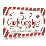 Artlunar Vintage Christmas Decor Gifts Rustic Candy Cane Lane Traditional Christmas Sweets&Treats Tin Sign for Home Farmhouse Kicthen Cafe Bar Wall Decor 8 x 12 Inch (3247)