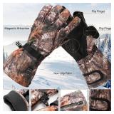GVDV Hunting Heated Gloves for Men, 7.4V 3400mAh Rechargeable Touch Screen Heating Gloves with 2 Battery Packs, Winter Hand Warmers Glove for Outdoor Hunting Fishing Shooting Hiking, Camouflage, L