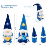 Hanukkah Gnomes Decorations - 2 Pack Blue & White Stuffed Doll Plush, Jewish Holiday Table & Home Decor, Gift Idea for Festival of Lights Celebrations