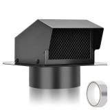 Trivd Frol 6 Inch Roof Vent Cap, Heavy Duty Galvanized Steel Removable Roof Exhaust Vents for Houses, Home Ventilation System with Damper, Black