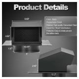 Trivd Frol 6 Inch Roof Vent Cap, Heavy Duty Galvanized Steel Removable Roof Exhaust Vents for Houses, Home Ventilation System with Damper, Black