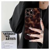 XQAGU Cute Phone Case for iPhone 16 Pro Case Amber Leopard Full Camera Protective Slim Shockproof Aesthetic-Brown Amber