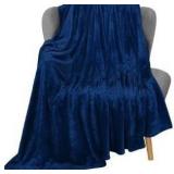 Utopia Bedding Navy Fleece Throw Blanket