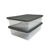 Homz Snaplock 28 Quart Clear Underbed Storage Container with Grey Lid  Set of 2 - Retail: $50