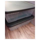 Homz Snaplock 28 Quart Clear Underbed Storage Container with Grey Lid  Set of 2 - Retail: $50