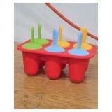 Miaowoof Silicone Popsicles Molds for Toddlers, 6-Cavity Non-BPA Premium Silicone Small Popsicle Molds, Ice Pop Mold with 6 Colorful Reusable Sticks for Kids (Red)