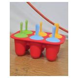 Miaowoof Silicone Popsicles Molds for Toddlers, 6-Cavity Non-BPA Premium Silicone Small Popsicle Molds, Ice Pop Mold with 6 Colorful Reusable Sticks for Kids (Red)
