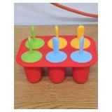 Miaowoof Silicone Popsicles Molds for Toddlers, 6-Cavity Non-BPA Premium Silicone Small Popsicle Molds, Ice Pop Mold with 6 Colorful Reusable Sticks for Kids (Red)