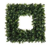 Pure Garden Boxwood Wreath - 16.5-Inch Square UV Resistant Artificial Spring, Summer, Fall or Winter Wreath - Outdoor/Indoor Wreaths for Front Door
