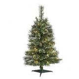 Nearly Natural 3ft. Wisconsin Slim Snow Tip Pine Artificial Christmas Tree with 50 Clear LED Lights (Not working)