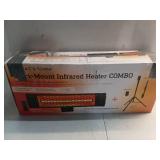 Heat Storm Tradesman 1500-Watt Electric Indoor/Outdoor Quartz Infrared Portable Space Heater w/Tripod Wall and Ceiling Mount, Black - Retail: $159