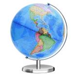 World Globe for Children and Adults,E ducational Spinning Earth Map with Stand, Self-Assembled Interactive World Globes for Kids Learning, Classroom, Students Desk, Room and Office Decor