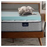 Serta ThermaGel Cooling, Pressure-Relieving Memory Foam Mattress Topper, 3 Inch, Queen,Blue - Retail: $94
