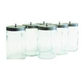 Graham Field Glass Sundry Jars with Cover Set of 6 - Retail: $59