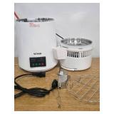 VEVOR 1.1Gal Water Distiller, 0.3Gal/H, Distilled Water Maker Machine 750W 0-99H Timing Set Temp Display, 304 Stainless Steel Countertop Distiller Plastic Carafe Cleaning Powder 3 Carbon Packs, White 