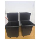 Garvee 16" Tall Planters Set of 2, Outdoor Indoor Black Planter Pots, High Front Porch Planter Pots with Drainage Holes Water Level Monitor Inner Bucket,Black